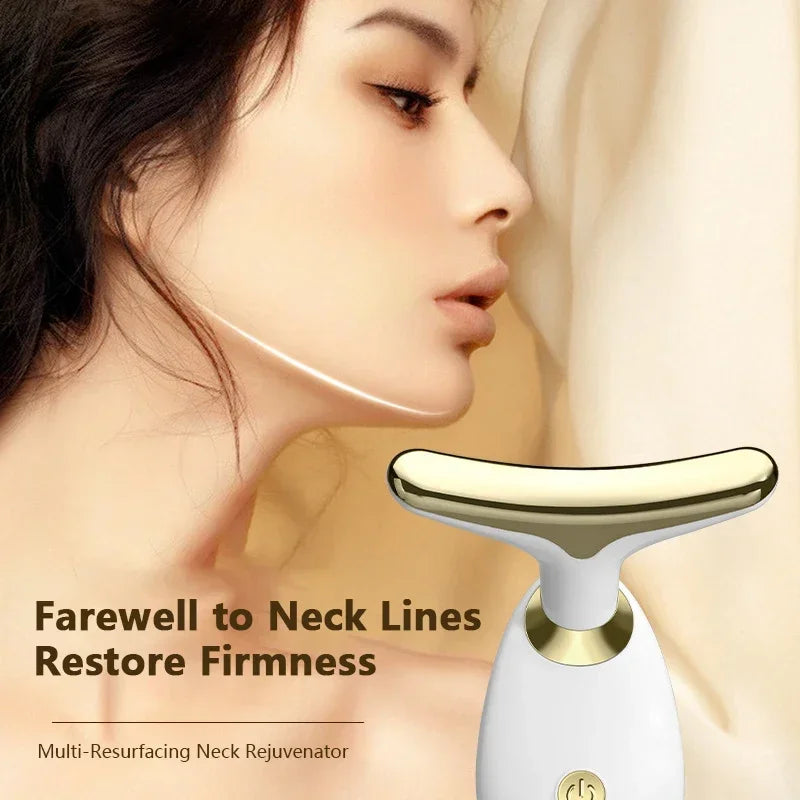 Facial & Neck Massager – Skin Firming, Wrinkle Reducer & Sculpting Tool | Portable LED Light Therapy for Face & Neck Care